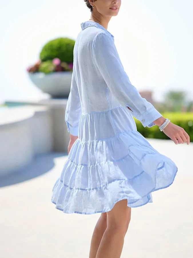 Soft Cinch Button-Up Dress