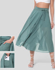 Flowy Pleated A-Line Midi Skirt