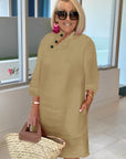 Stand Half Sleeves Dress