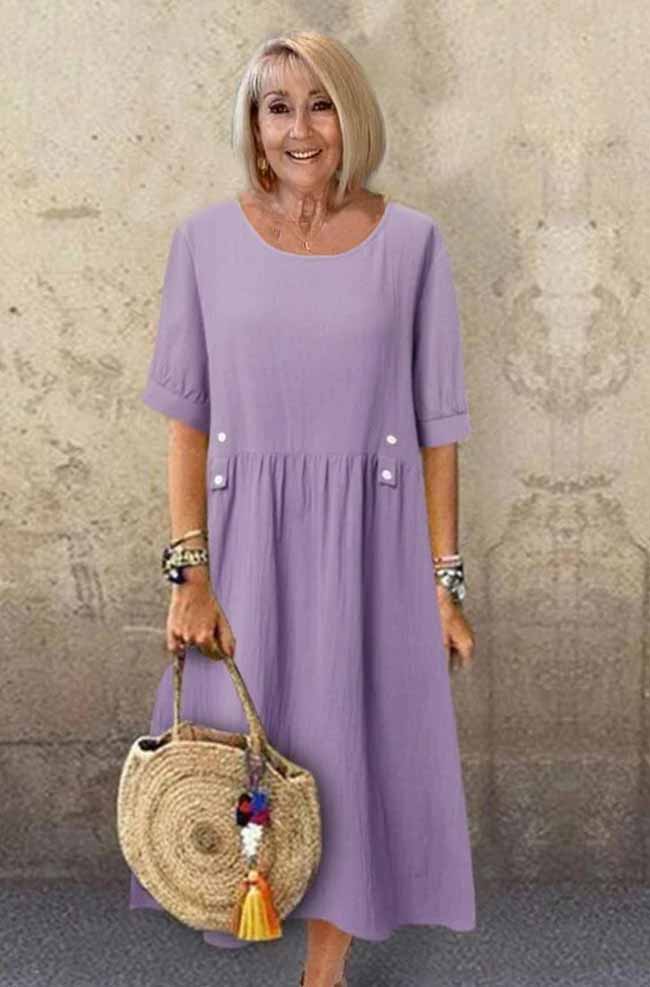 Round Neck Loose Casual Dress