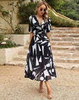 Graceful Flared Midi Dress with Tailored Fit