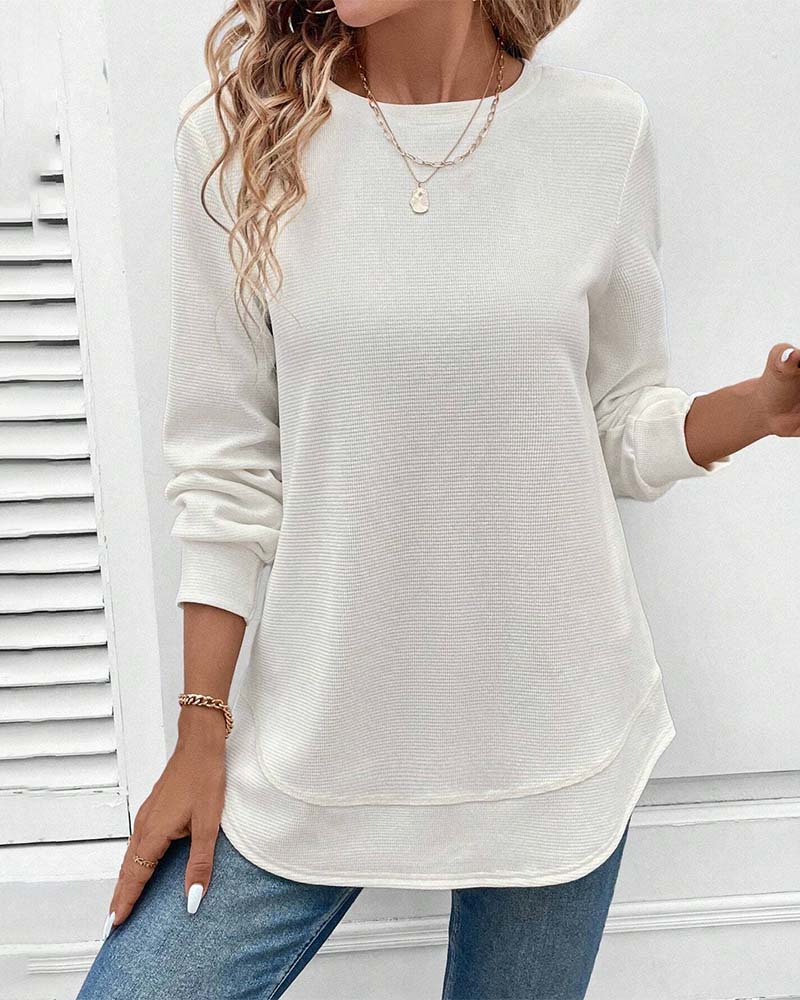 O-Neck Long Sleeve Daily Wear Shirt