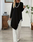 Asymmetric Mid-Length Solid Color Top