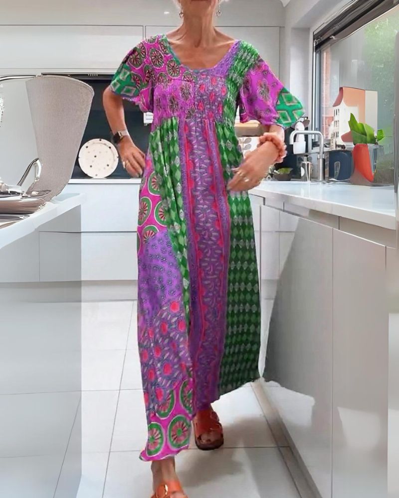 Boho Bliss Patchwork Maxi Dress