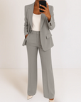 Modern Blazer Outfit with Bold Stripe Trim