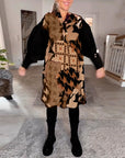 Printed v-neck long sleeve dress