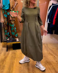 Round Neck 2/3 Sleeve Dress