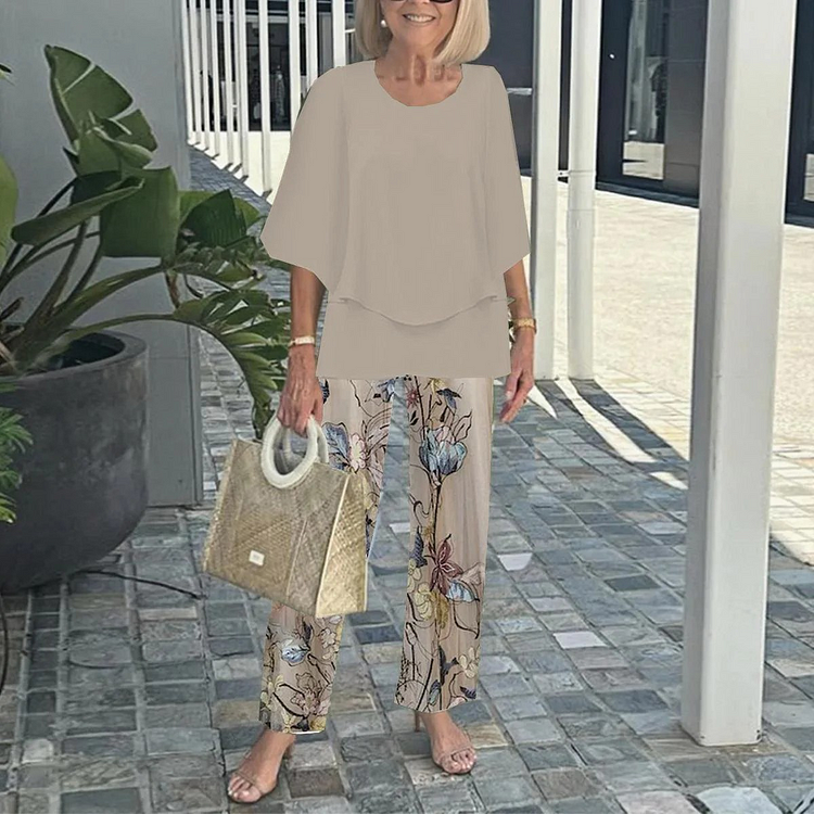 Mid-Sleeve Set Two-Piece