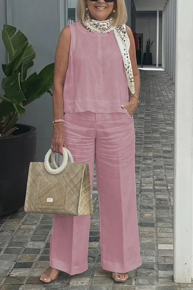 Elegant Sleeveless Two-Piece Set