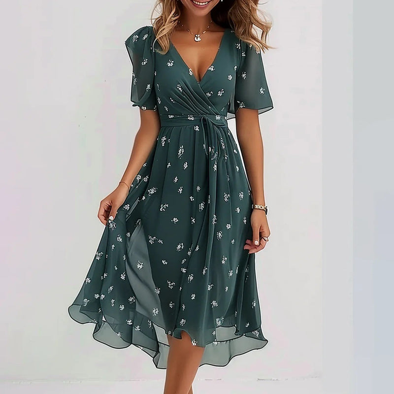 Relaxed Fit Boho Floral Midi Dress