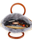 Stylish Wooden Handle Bag with Natural Charm