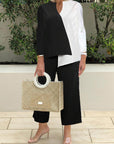Asymmetrical Hem Top & Pants Two Piece Set