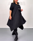 Solid color irregular casual dress