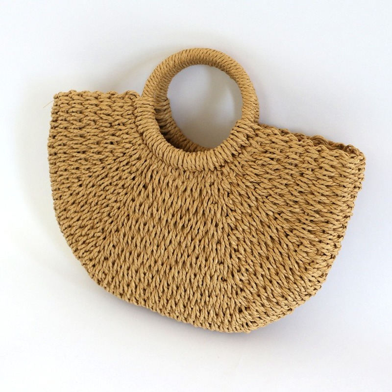 Chic Straw Bag with Handwoven Texture