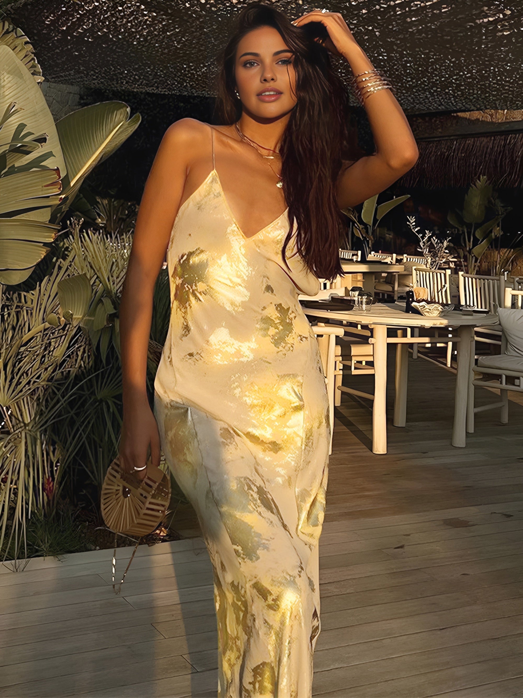 Metallic Maxi Dress