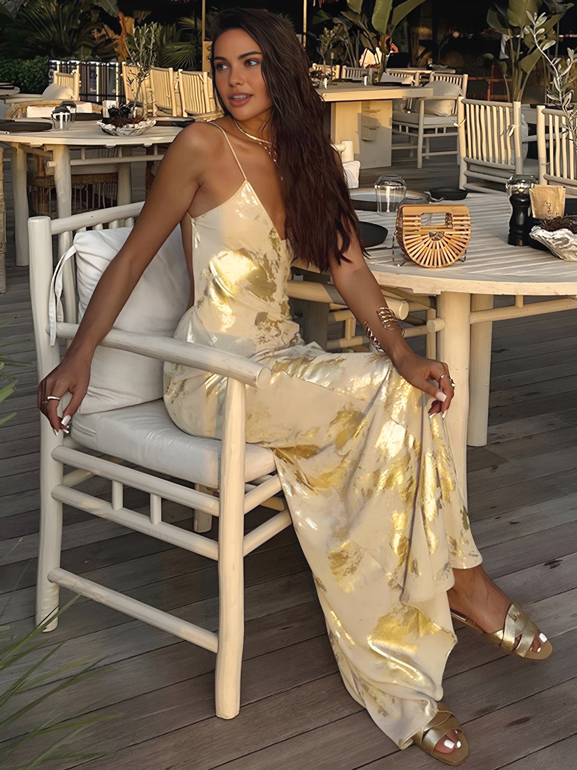 Metallic Maxi Dress