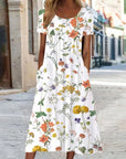 Casual Boho Floral Midi Dress