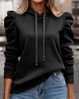 Puff Sleeve Hooded Sweater for Women