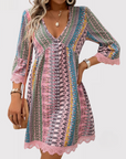 Bohemian V-Neck Maxi Dress with Flowing Fit