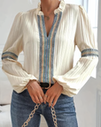 Classic V Neck Blouse with Light Feel
