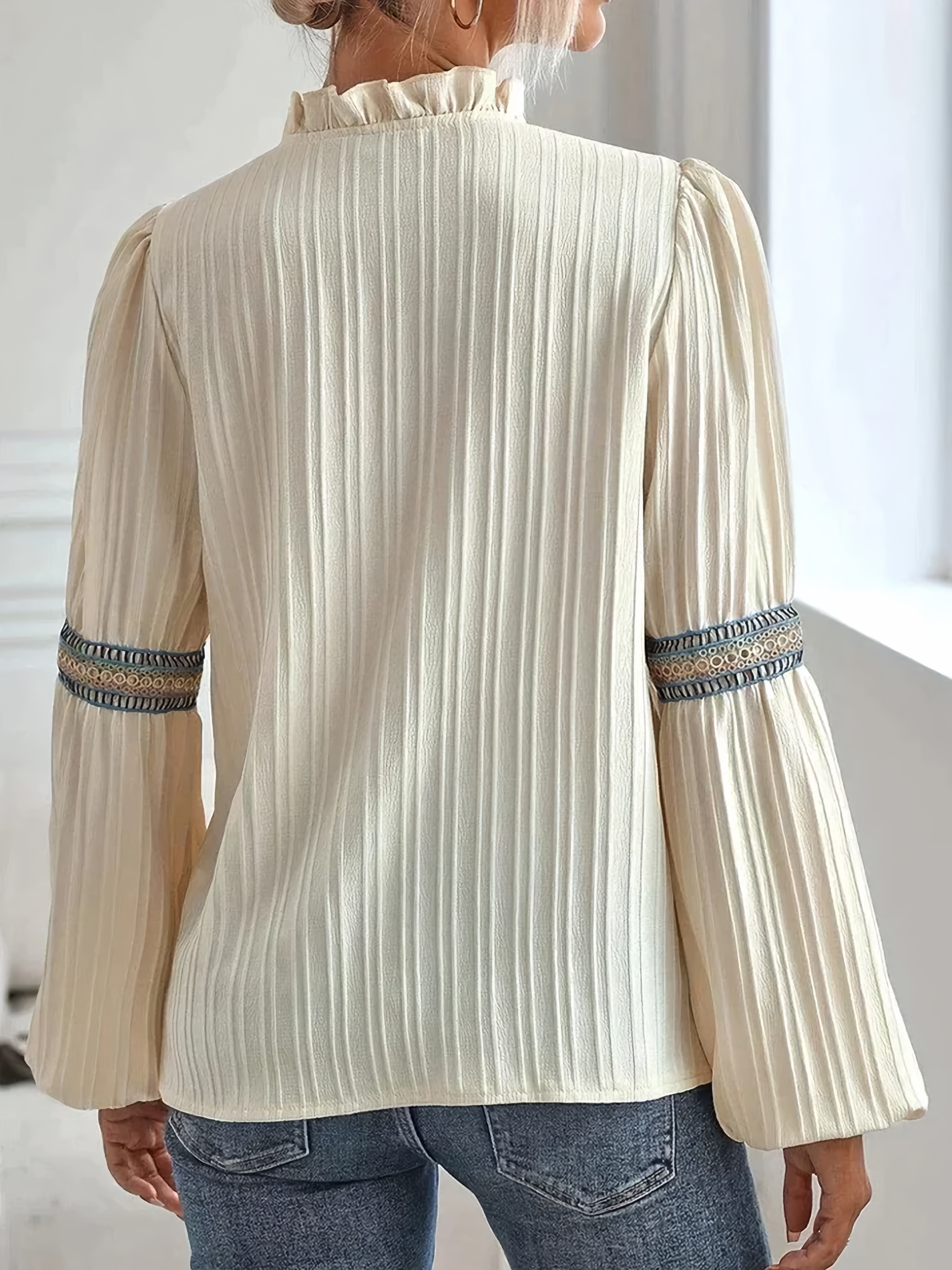 Classic V Neck Blouse with Light Feel