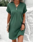 Modern Cut V-Neck Midi Dress