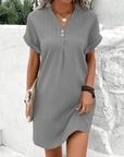 Modern Cut V-Neck Midi Dress