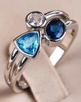 Vintage Ring With Blue Crystals