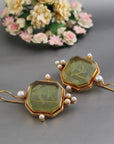 Cultured Green Pearl Earrings