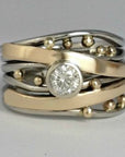 Vintage Gold Inlaid Zirconia Ring