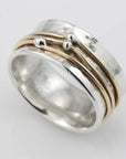 Shine Gold Layered Silver Ring