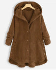 Ribbed Hooded Winter Coat for Women