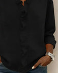 Chara Lightweight Blouse | Ruffled V-Neck, Long Sleeve Tops 6