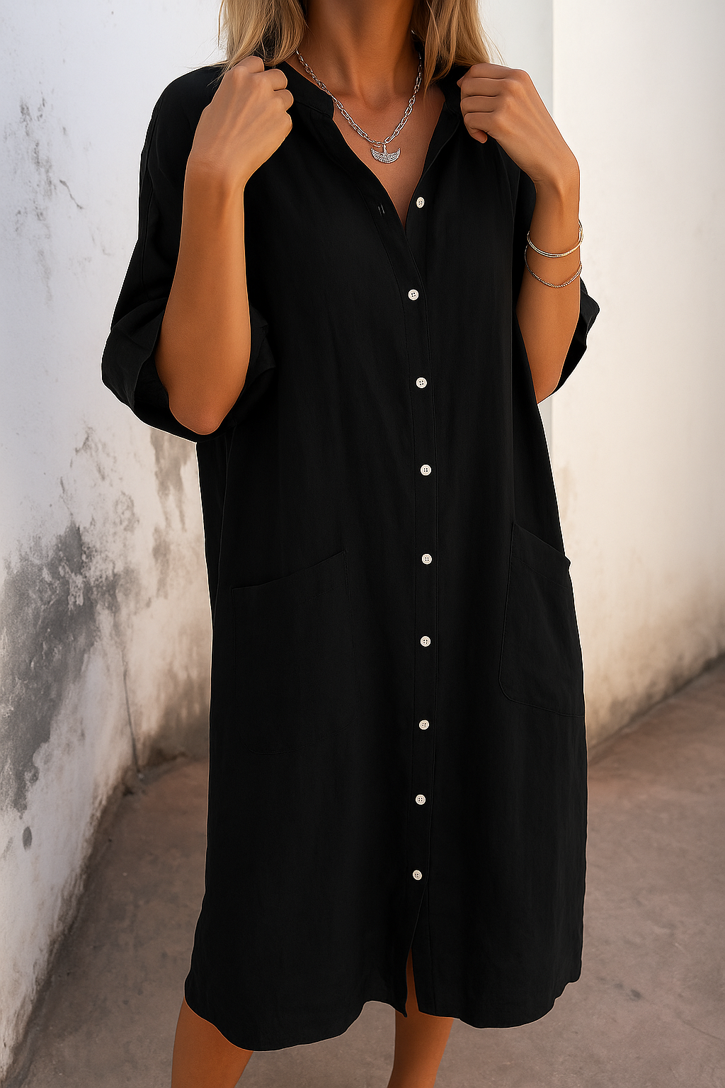 Everyday Shirt Dress with Relaxed Silhouette