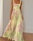 Cross-Border Floral Pleated Dress