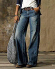 Cleo Wide Leg Jeans Women | Vintage Relaxed Fit, Black Denim 1