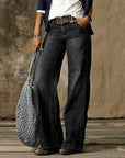 Cleo Wide Leg Jeans Women | Vintage Relaxed Fit, Black Denim 3