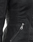 Waterproof Women's Leather Jacket with Hood