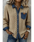 Cora Textured Shirt | Contrast Panel, Relaxed Fit 0