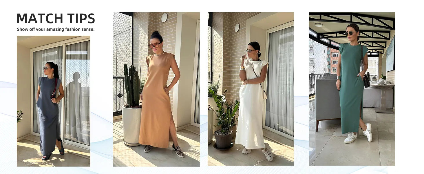 Sporty Chic Athleisure Maxi Dress