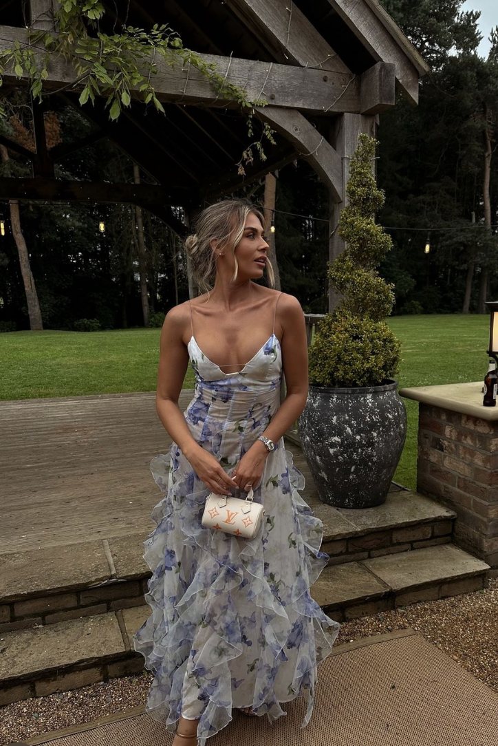 Floral Cut-Out Split Beach Maxi Dress