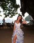 Floral Cut-Out Split Beach Maxi Dress