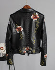 Stylish Embroidered Leather Jacket