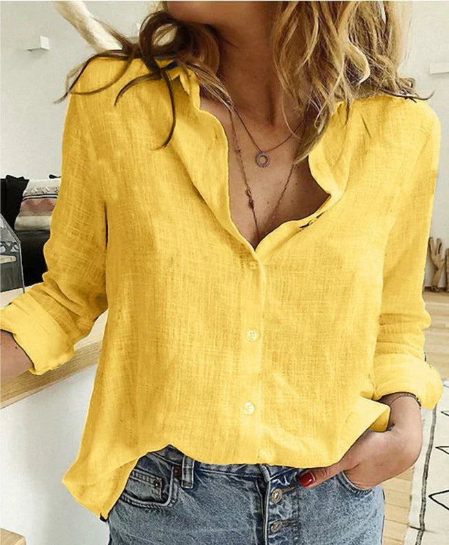 Oversized Blouse with Button Closure