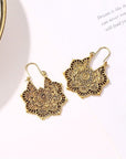 Lotus Flower Mandala Dangle Earrings