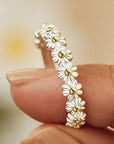 Dainty Adjustable Daisy Flower Ring