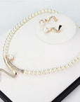 Natural Pearl Necklace + Earrings Set