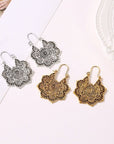 Lotus Flower Mandala Dangle Earrings