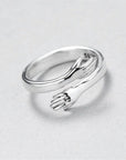 Minimalist Silver Cuddle Band Ring
