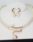 Natural Pearl Necklace + Earrings Set